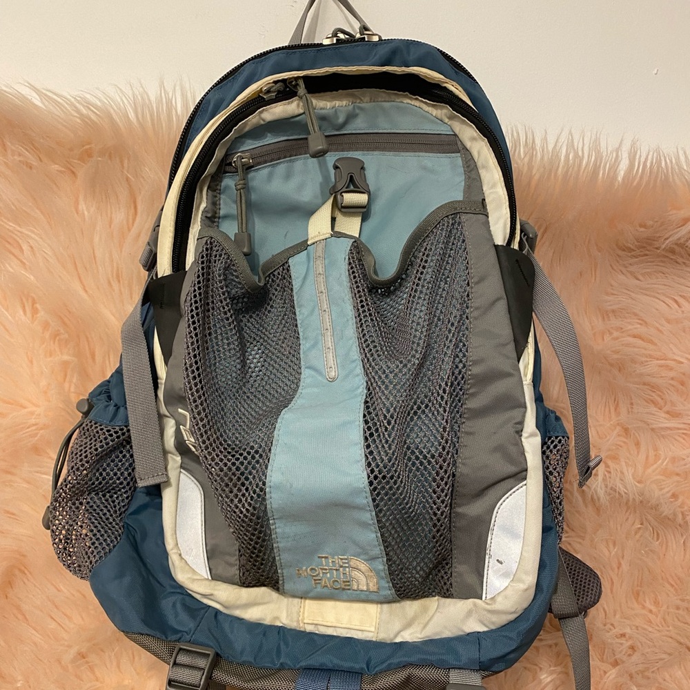 Blue North Face backpack
